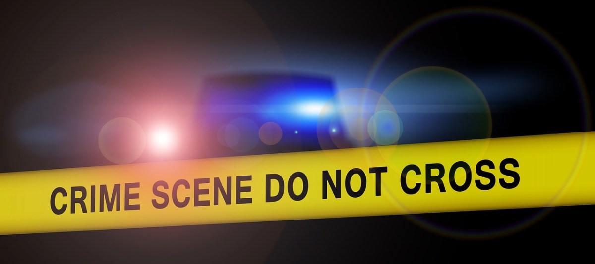 Crime scene image with blue light