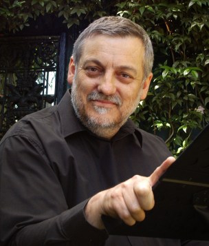 Frank with music stand